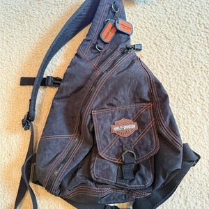 Harley-Davidson Black and Orange Sling Backpack
